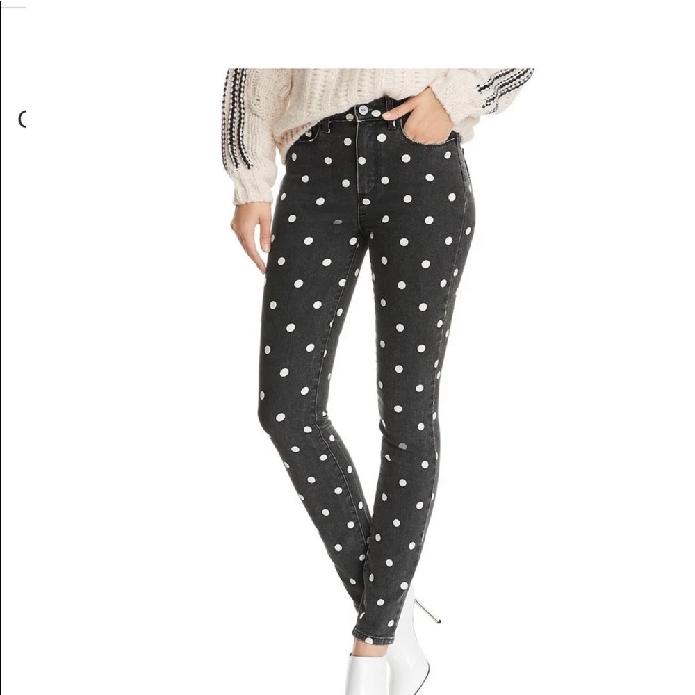 Paige Womens Hoxton Skinny Jeans Polka Dot MidRise